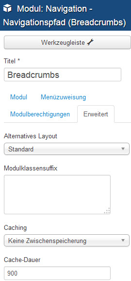 Joomla Breadcrumb Modul - Cache